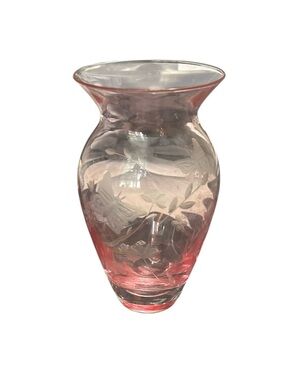 Lenox Crystal Butterfly Meadow 6 Inch Pink Bud Flower Vase 6”
